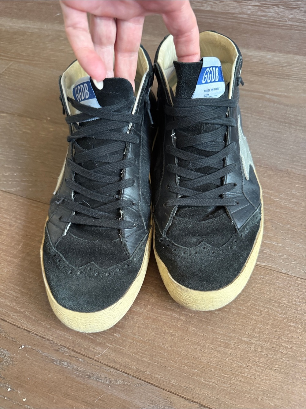 Golden Goose Black Suede & Leather Midstar Sneakers